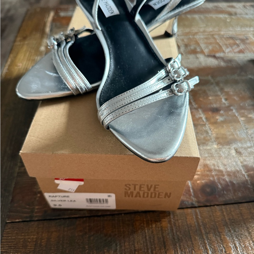 Steve Madden Metallic Silver Heels